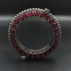 Designer Iconic Look Silver Replica Stone Work Oxidised Free Size Bangle Kada For Girls