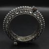 Designer Iconic Look Silver Replica Stone Work Oxidised Free Size Bangle Kada For Girls