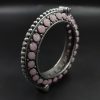 Designer Iconic Look Silver Replica Stone Work Oxidised Free Size Bangle Kada For Girls