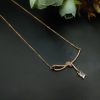 Premium Quality Rose Gold plated AD Chain Necklace | Gift For Her | CZ Stone Necklace
