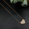 Beautiful Heart Shape Rose Gold plated AD Chain Necklace | Perfect Choice For Gift