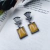 Traditional-Silver-Replica-Monalisa-Stone-Dangler-Earrings