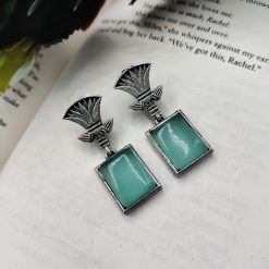 Traditional-Silver-Replica-Monalisa-Stone-Dangler-Earrings