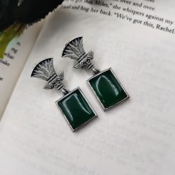 Traditional-Silver-Replica-Monalisa-Stone-Dangler-Earrings