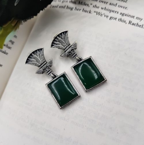 Traditional-Silver-Replica-Monalisa-Stone-Dangler-Earrings