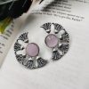 Silver Replica Monalisa Stone Earrings - Timeless elegance captured in sterling silver with captivating Monalisa Stones.