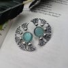 Silver Replica Monalisa Stone Earrings - Timeless elegance captured in sterling silver with captivating Monalisa Stones.
