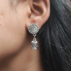 Silver-Oxidized-German-Silver-Casual-Wear-Jhumka-Earrings