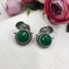 Silver-Replica-Elephant-Design-Monalisa-Stone-Stud-Casual-Earring