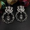 Oxidised-Lord-Ganesha-Silver-Replica-Earrings-With-Stone-Work