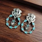 Oxidised Ganesha Earrings Silver Replica - Antique Light Weight Earring