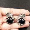 Adorable silver replica elephant design earrings with Monalisa stone studs, perfect for casual wear