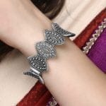 Antique Silver Look Like Kada Bangle - Best Traditional Opeanable Bracelet