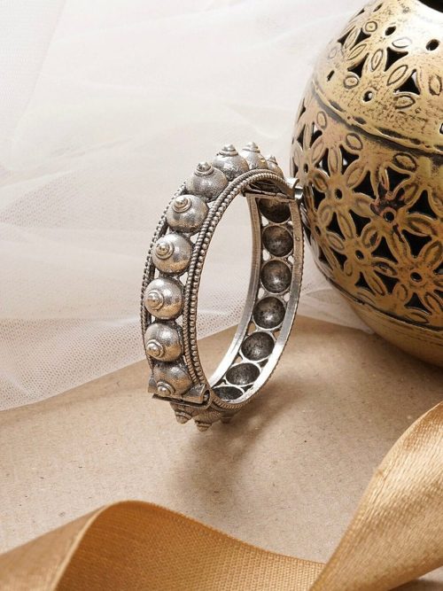 Traditional-Silver-Replica-Kada-Bangle-For-Girls-Opeanable-Bracelet