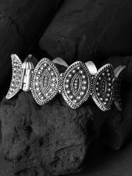 Antique-Silver-Look-Like-Kada-Bangle-For-Girls-Opeanable-Bracelet