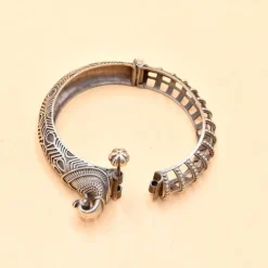 Designer-Peacock-Silver-Replica-Kada-Bangle-For-Girls-Opeanable-Bracelet