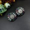 Designer Spiritual Earrings - Oxidised Replica Stud Earrings For Girls