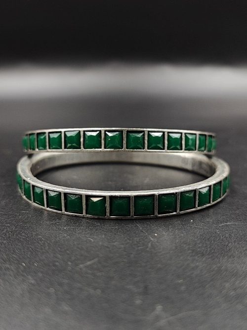 Silver-Look-aLike-Oxidised-Stone-Replica-Bangle