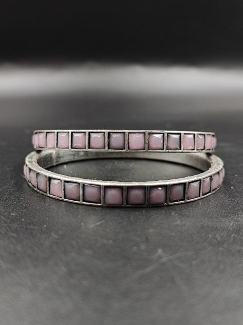 Silver-Look-aLike-Oxidised-Stone-Replica-Bangle