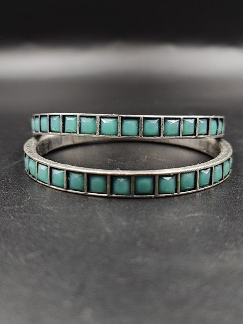Silver-Look-aLike-Oxidised-Stone-Replica-Bangle