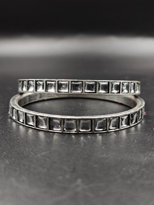 Silver-Look-aLike-Oxidised-Stone-Replica-Bangle