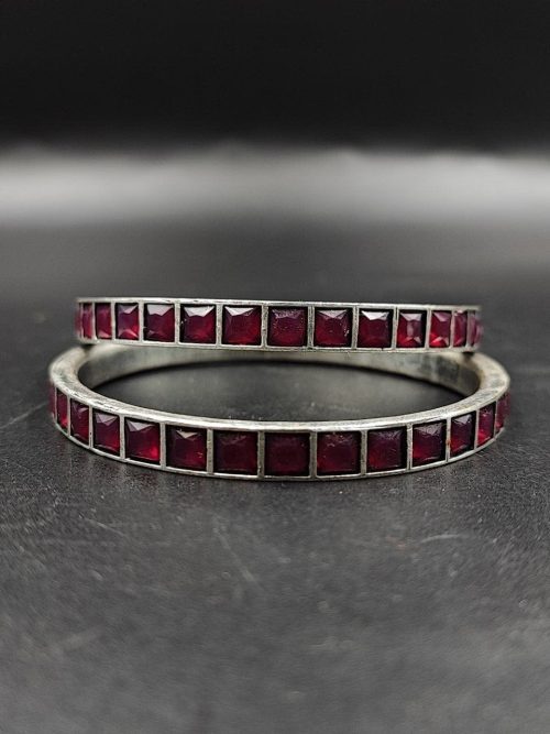 Silver-Look-aLike-Oxidised-Stone-Replica-Bangle