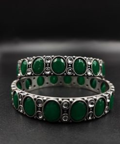 Silver-Replica-Stone-Bangles-Chudiya-Antique-Silver-Lool-alike-Bangle