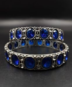 Silver-Replica-Stone-Bangles-Chudiya-Antique-Silver-Lool-alike-Bangle