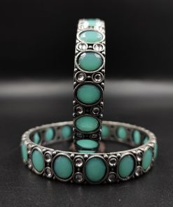 Silver-Replica-Stone-Bangles-Chudiya-Antique-Silver-Lool-alike-Bangle