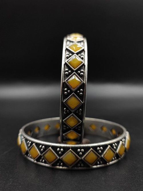 Designer-Oxidised-Bangle-Chudi-in-Silver-Look-Like-Plated-Silver-Replica-Bangles