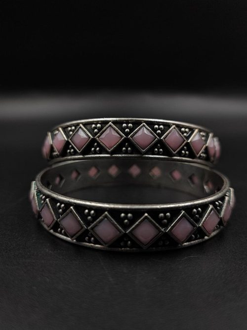 Designer-Oxidised-Bangle-Chudi-in-Silver-Look-Like-Plated-Silver-Replica-Bangles