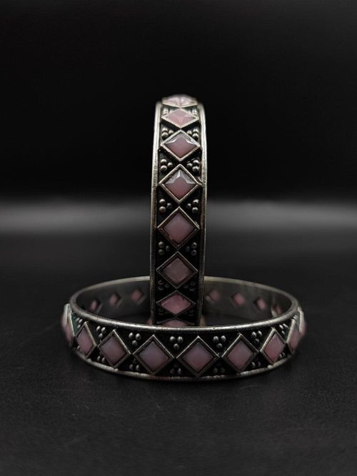 Designer-Oxidised-Bangle-Chudi-in-Silver-Look-Like-Plated-Silver-Replica-Bangles