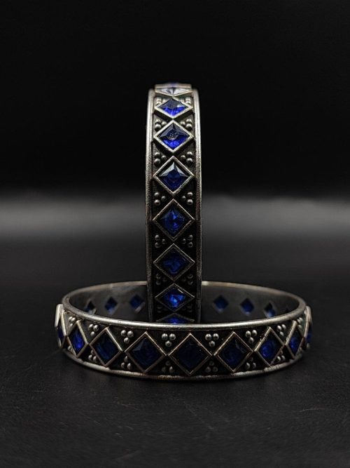 Designer-Oxidised-Bangle-Chudi-in-Silver-Look-Like-Plated-Silver-Replica-Bangles
