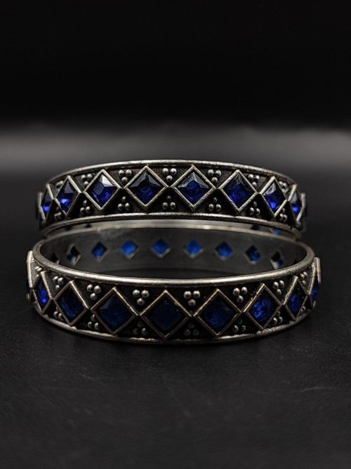 Designer-Oxidised-Bangle-Chudi-in-Silver-Look-Like-Plated-Silver-Replica-Bangles