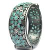 Floral-Art-Silver-Replica-Stone-Work-Oxidised-Bangle-Kada-For-Girls