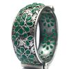 Floral-Art-Silver-Replica-Stone-Work-Oxidised-Bangle-Kada-For-Girls