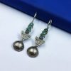 Oxidised-Silver-Replica-Stone-Hook-Dangler-Earring