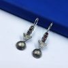 Oxidised-Silver-Replica-Stone-Hook-Dangler-Earring