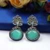 Monalisa-Tree-Silver-Replica-Stud-Earrings