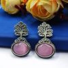 Monalisa-Tree-Silver-Replica-Stud-Earrings