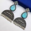 Peacock-Design-Stud-Earrings-Silver-Look-alike