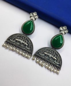 Peacock-Design-Stud-Earrings-Silver-Look-alike