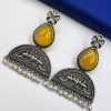 Peacock-Design-Stud-Earrings-Silver-Look-alike