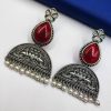 Peacock-Design-Stud-Earrings-Silver-Look-alike
