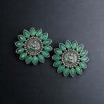 Designer Spiritual Earrings - Best Oxidised Replica Stud Earring For Girls - "Mint"