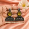 Peacock-Design-Stud-Earrings-Silver-Look-alike