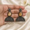 Peacock-Design-Stud-Earrings-Silver-Look-alike
