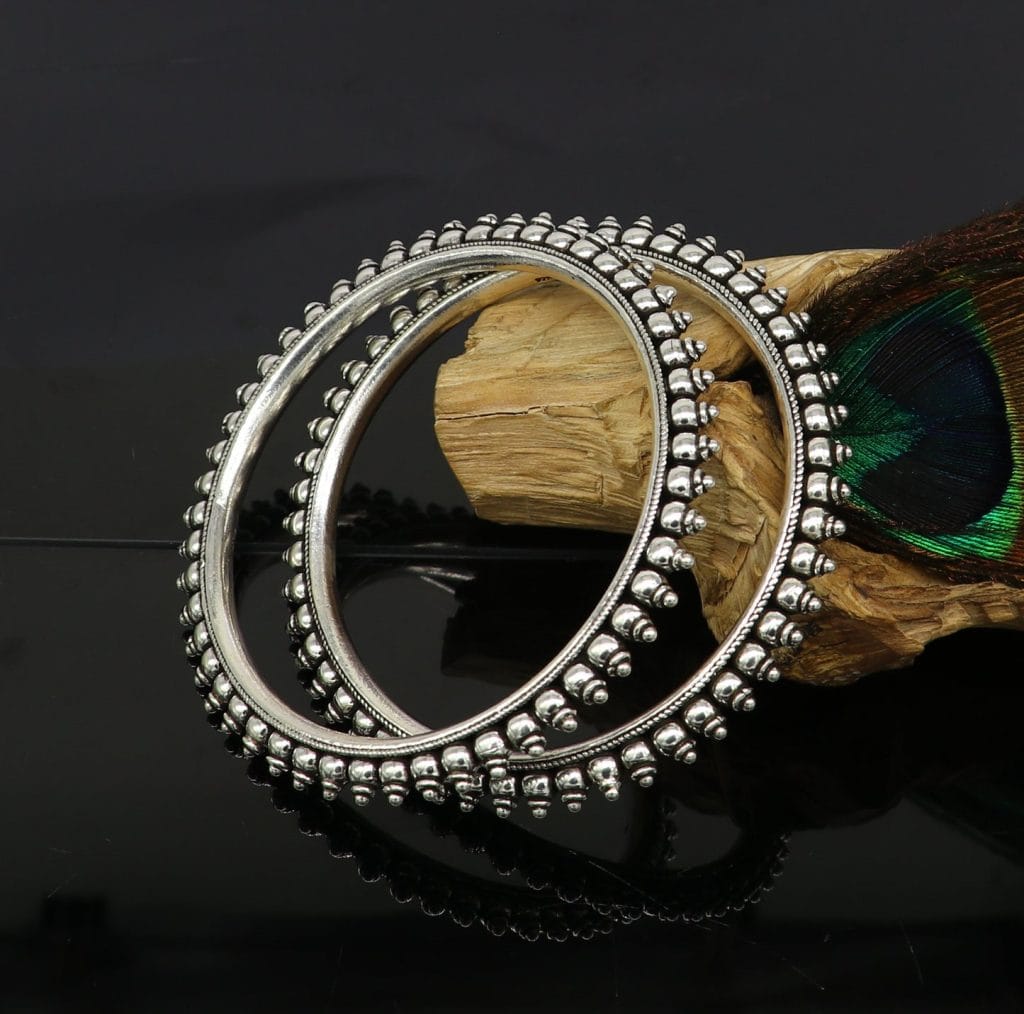 Bulk 602 Affordable Jaipuri Oxidised Chudiya German Silver Bangle For Girls