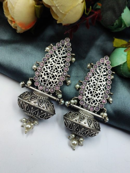 Handcrafted-Oxidised-Silver-Replica-Earrings