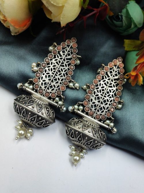 Handcrafted-Oxidised-Silver-Replica-Earrings